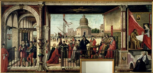 Die Ankunft der englischen Botschafter, aus dem St. Ursula-Zyklus, 1498